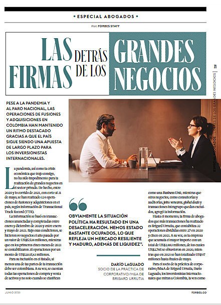 Los bufetes de abogados detrs de los grandes negocios en Colombia